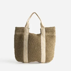 Sac cabas paille papier anses rayées^Eram Online