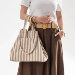 Sac cabas écru rayures s^Eram Online