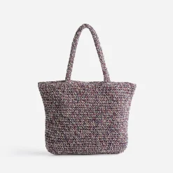Sac cabas prune, marine, écru tressé^Eram Sale