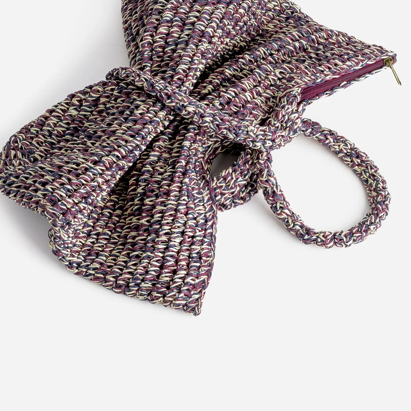 Sac cabas prune, marine, écru tressé^Eram Sale
