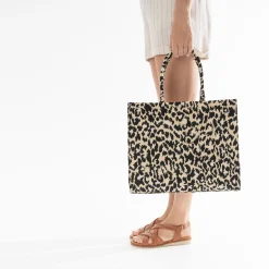 Sac cabas à motif léopard^Texto Best