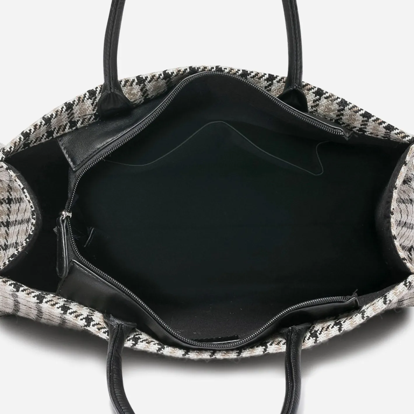 Sac cabas , écru et noir à carreaux^Texto Clearance