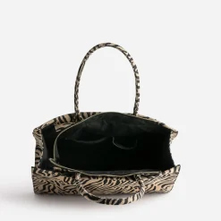 Sac cabas beige foncé à motif zébré^Texto Online