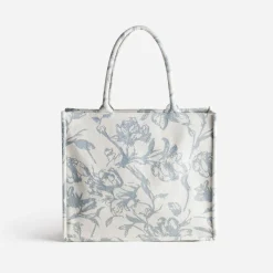 Sac cabas TEXTO beige jacquard motif floral^Eram Best