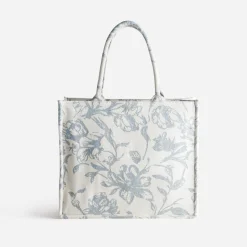 Sac cabas TEXTO beige jacquard motif floral^Eram Best