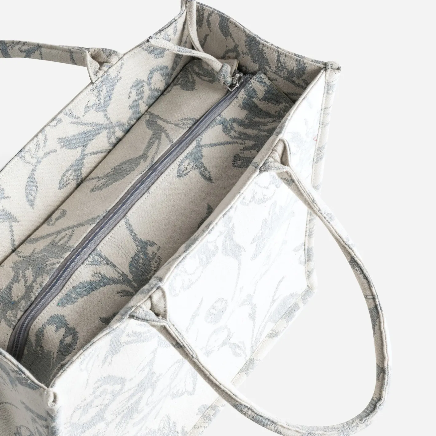 Sac cabas TEXTO beige jacquard motif floral^Eram Best
