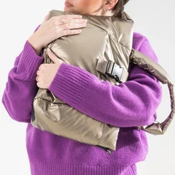 Sac cabas bronze nylon matelassé^Texto Sale