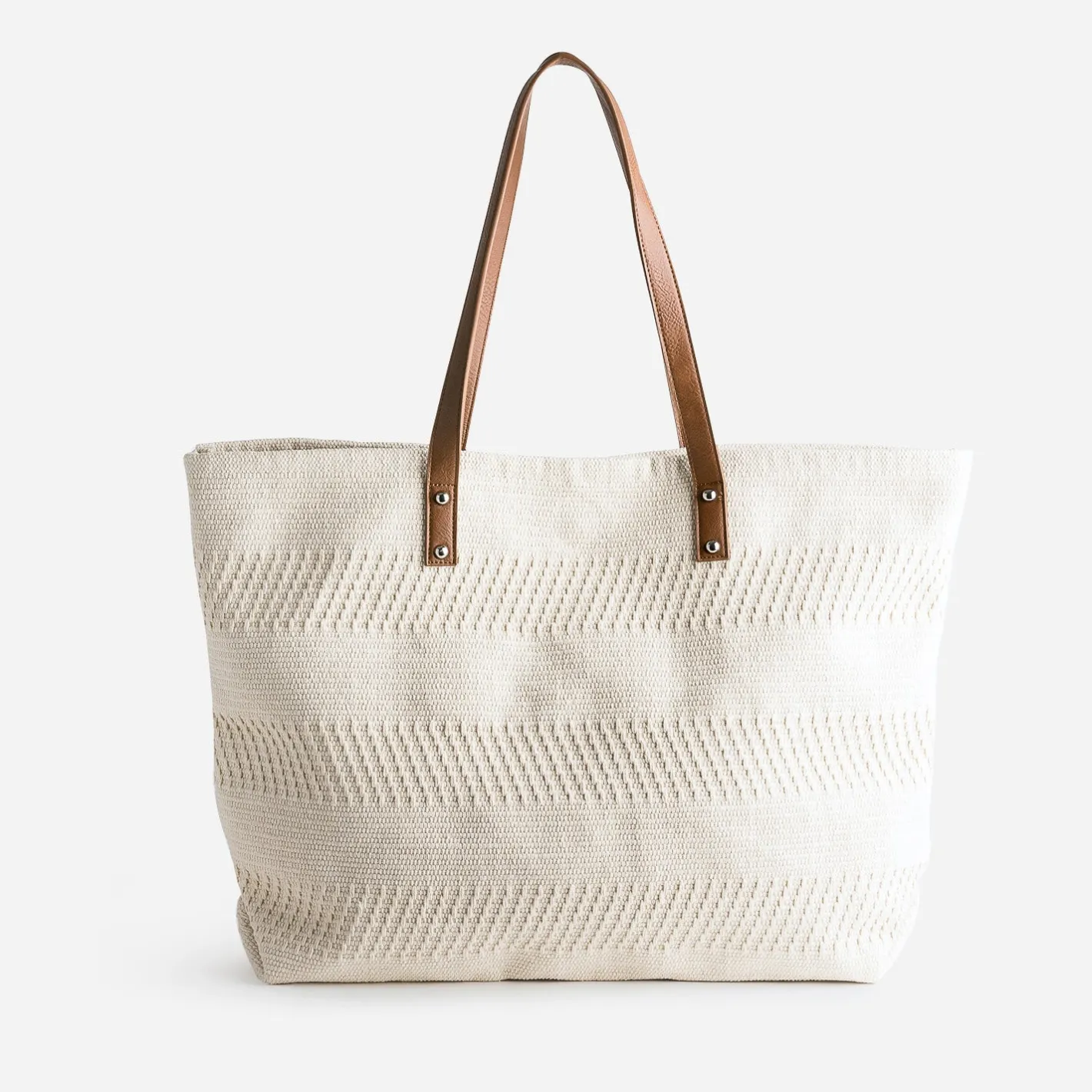 Sac cabas TEXTO écru textile tissé^Eram Sale