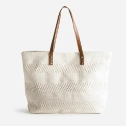 Sac cabas TEXTO écru textile tissé^Eram Sale