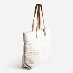 Sac cabas TEXTO écru textile tissé^Eram Sale