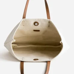 Sac cabas TEXTO écru textile tissé^Eram Sale