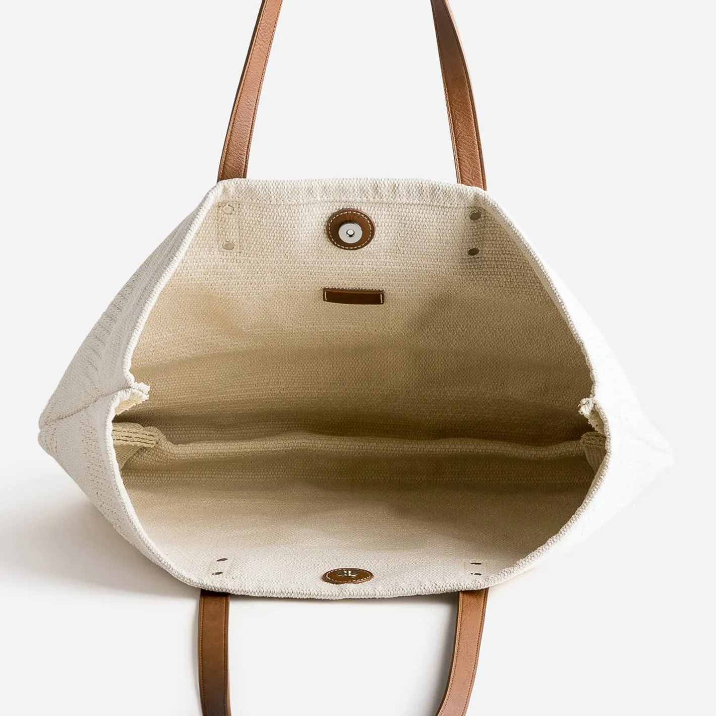Sac cabas TEXTO écru textile tissé^Eram Sale
