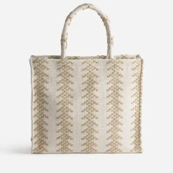 Sac cabas écru tressage beige^Texto Hot