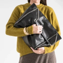 Sac cabas noir métalleries ées^Texto Sale