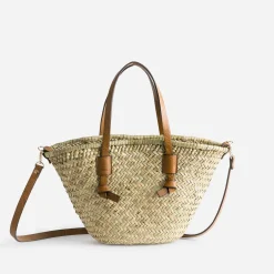 Sac panier beige en paille anses^Eram Sale