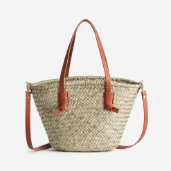 Sac panier beige en paille anses^Eram New