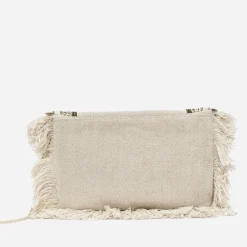 Sac pochette chiné en textile à broderies ethniques^Texto Online