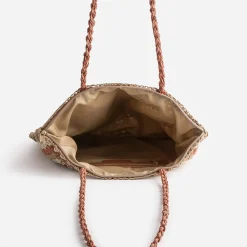 Sac beige, écru et terracotta tressé^Texto Clearance