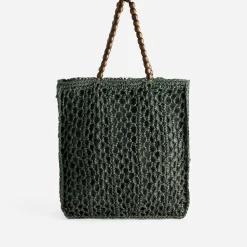 Sac crochet et anses perles bois^Texto Sale