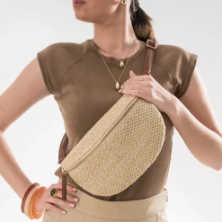 Sac-banane tressé et marron^Eram New