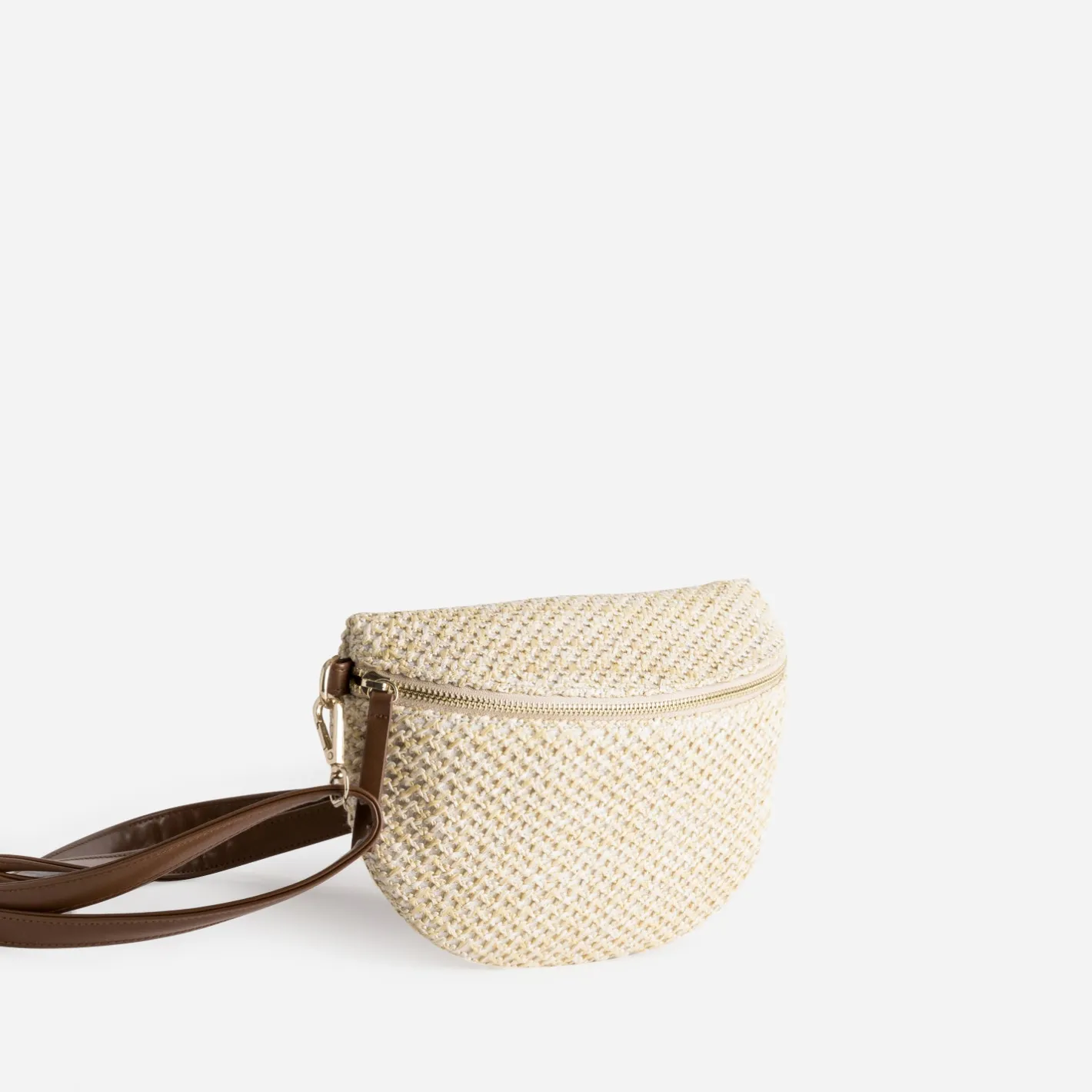 Sac-banane tressé et marron^Eram New