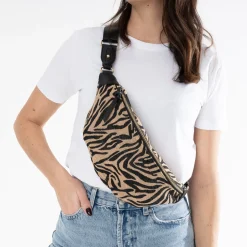 Sac-banane beige foncé motif zèbre^Texto Outlet