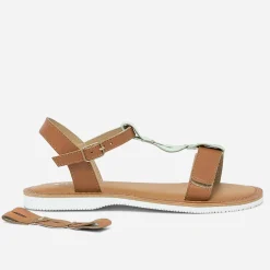 Sandale 3 en 1 en cuir à bride amovible^Eram Clearance