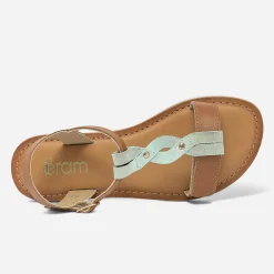Sandale 3 en 1 en cuir à bride amovible^Eram Clearance