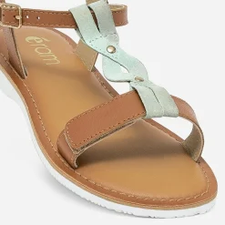 Sandale 3 en 1 en cuir à bride amovible^Eram Clearance