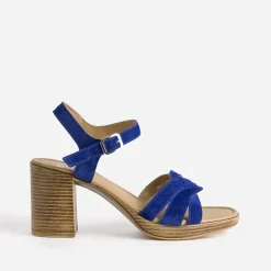 Sandale à talon roi cuir velours^Eram Sale
