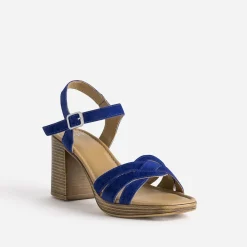 Sandale à talon roi cuir velours^Eram Sale