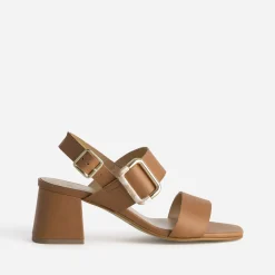 Sandale à talon cuir boucle fantaisie^Eram