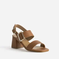 Sandale à talon cuir boucle fantaisie^Eram