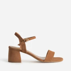 Sandale à talon cuir velours^Eram Online