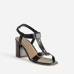 Sandale à talon cuir bride en T^Eram Clearance