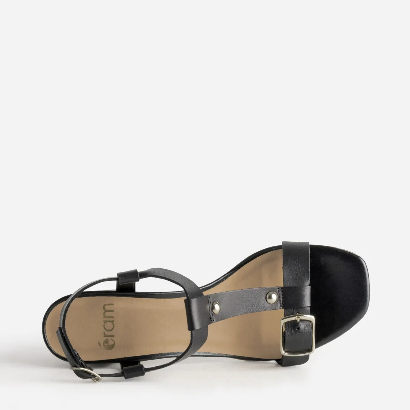 Sandale à talon cuir bride en T^Eram Clearance