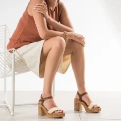 Sandale à talon cuir velours^Texto Hot
