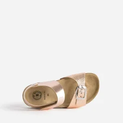 Sandale anatomique cuivré en cuir^Buggy New