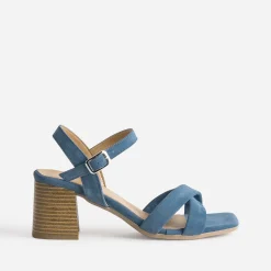 Sandale e cuir velours à talon^Eram