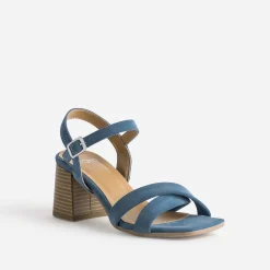 Sandale e cuir velours à talon^Eram