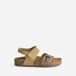 Sandale beige cuir velours motif léopard^Buggy Discount