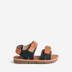 Sandale marine, marron et orange en cuir^Buggy Online