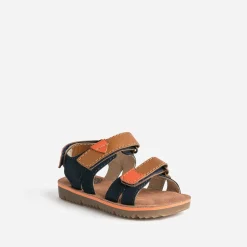 Sandale marine, marron et orange en cuir^Buggy Online