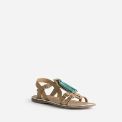 Sandale marron cuir pampilles amovibles^Buggy Sale