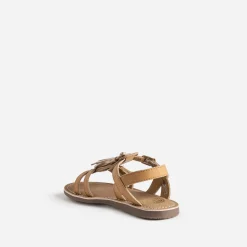 Sandale marron cuir pampilles amovibles^Buggy Online