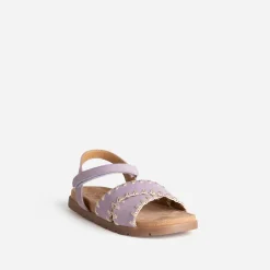 Sandale parme cuir velours brodé^Buggy New
