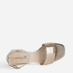Sandale noire cuir effet python verni^Caprice Outlet