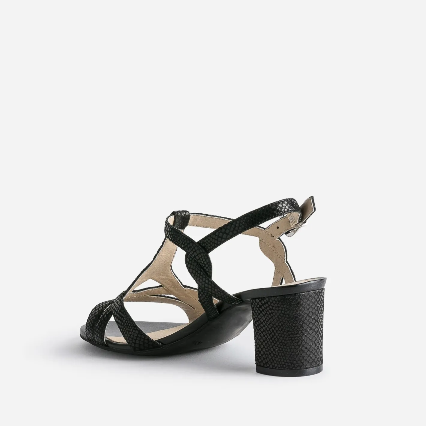 Sandale e en cuir velours effet python^Caprice Outlet