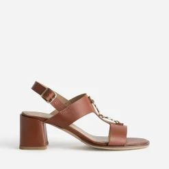 Sandale cuir détail bijou^Eram Discount