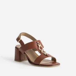 Sandale cuir détail bijou^Eram Discount